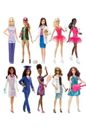 Mattel Barbie Career Assortment Multicolored, Pack of 4 Low Price
