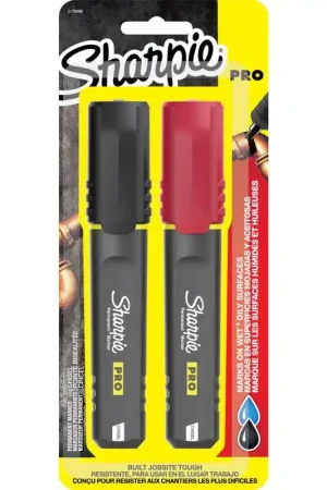 Sharpie PRO Black/Red Chisel Tip Permanent Marker 2 pk, Pack of 4 Budget