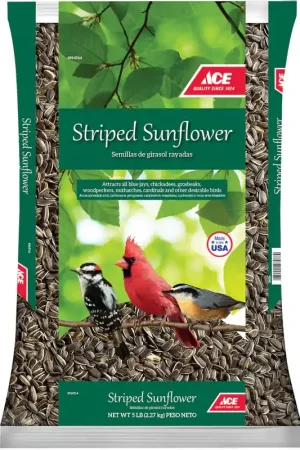 Ace Songbird Striped Sunflower Seed Wild Bird Food 5 lb, Pack of 4 Top Pick