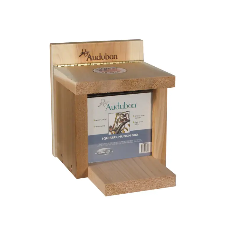 Genuine Audubon Wild Bird 4 pt Cedar Squirrel Feeder Critter Feeder 2 ports, Pack of 2