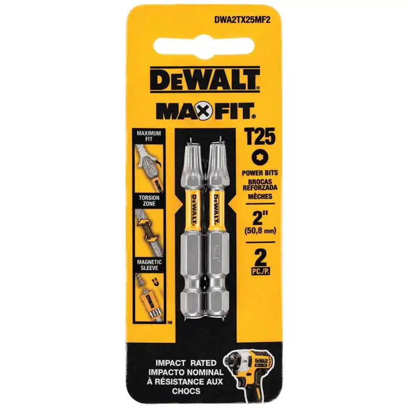 Factory Price DeWalt Max Fit Torx #25 X 2 in. L Screwdriver Bit Set Steel 2 pk