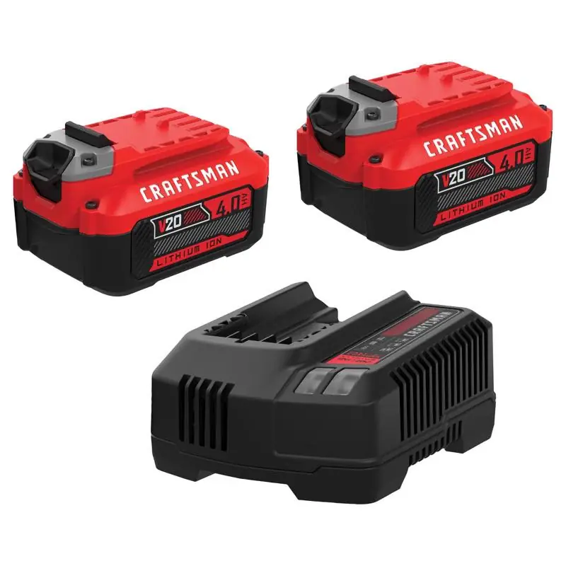 Craftsman V20 CMCB204-2CK 4 Ah Lithium-Ion Two Battery and Charger Starter Kit 2 pc Limited Offer