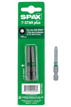 SPAX T-Star Plus T20 X 2 in. L Driver Bit Steel 2 pk, Pack of 10 Special Discount