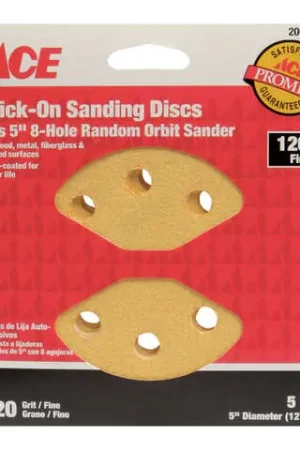 Ace 5 in. Aluminum Oxide Adhesive Sanding Disc 120 Grit Fine 5 pk, Pack of 5 Next Day Delivery