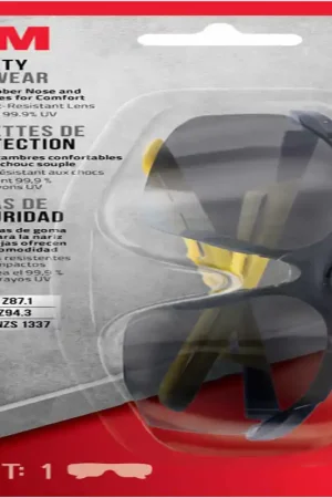 3M Anti-Fog Classic/Sleek Safety Glasses Gray Lens Black/Yellow Frame 1 pc Free Returns