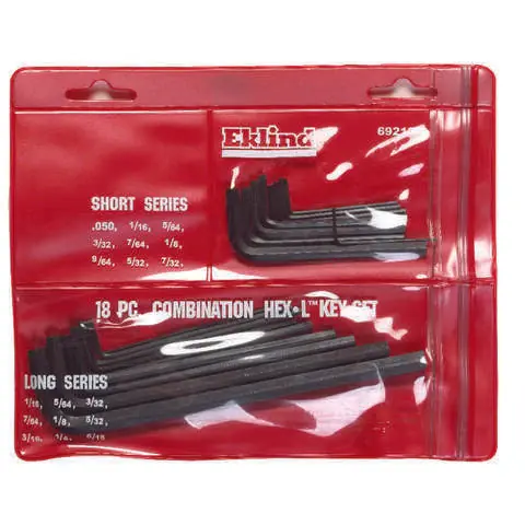 Sale Eklind Assorted SAE Long and Short Arm Hex Key Set 18 pc