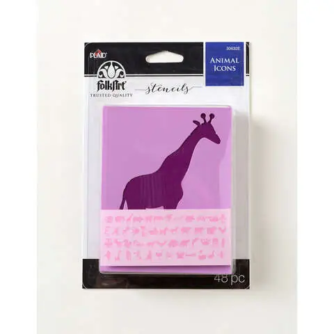 Express Delivery Plaid Animal Paste Stencil, Pack of 3