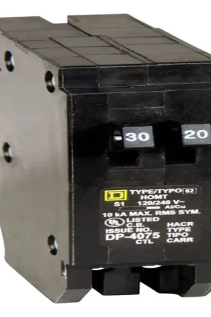 Square D HomeLine 30 amps Tandem Single Pole Circuit Breaker Super Sale
