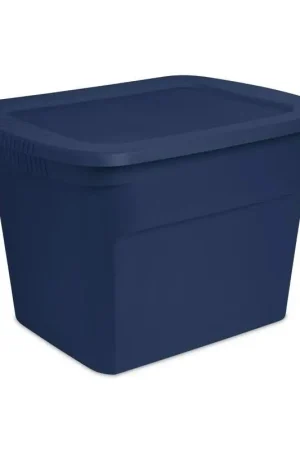 Sterilite 18 gal Blue Storage Tote 16.125 in. H X 18.375 in. W X 23.5 in. D Stackable, Pack of 8 Buy Today