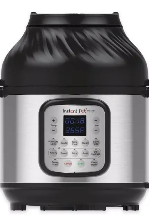 Certified Instant Duo Crisp Stainless Steel Pressure Cooker 8 qt Black/Silver