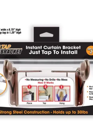 Mega Sale TAP BRACKET As Seen On TV Bronze Steel Curtain Bracket 30 lb