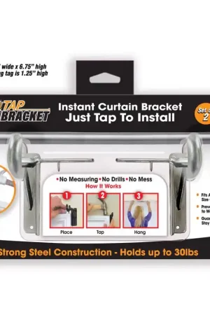 Cheap TAP BRACKET As Seen On TV Silver Steel Curtain Bracket 30 lb