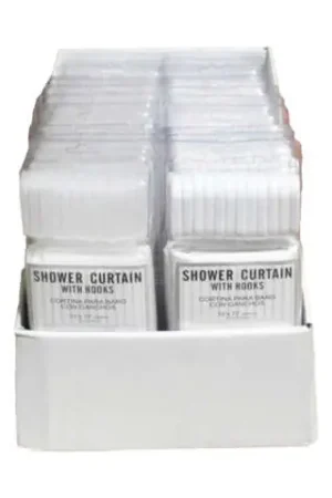 J & M Home Fashions 72 in. H X 70 in. W White or Clear Stripes Shower Curtain Plastic Hassle-Free Returns
