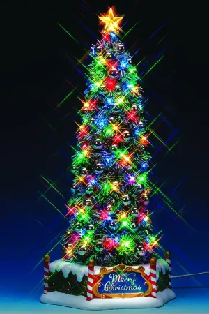 Fan Favorite Lemax Multicolored New Majestic Christmas Tree Christmas Village 13 in.