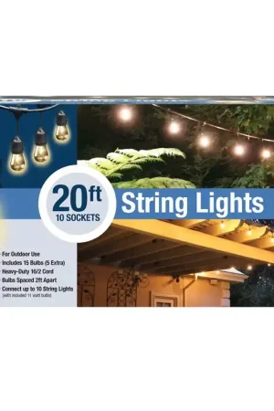 Limited Time Feit Incandescent String Light Set Clear 20 ft. 10 lights