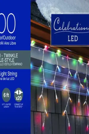 Celebrations LED M5 Multicolored 100 ct Icicle Christmas Lights 6.3 ft., Pack of 12 Buy Direct