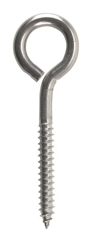 Hampton 3/8 in. X 8 in. L Stainless Stainless Steel Lag Thread Eyebolt, Pack of 5 Grab Now