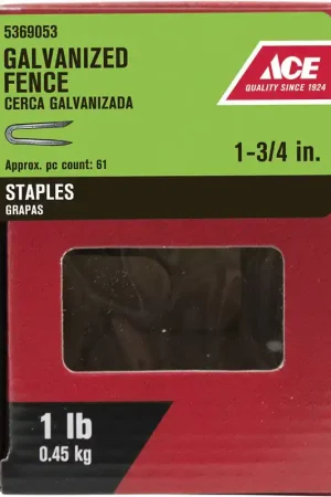 Ace 0.25 in. W X 1-3/4 in. L Galvanized Steel Fence Staples 1 lb In Demand