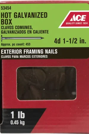 Ace 4D 1-1/2 in. Box Hot-Dipped Galvanized Steel Nail Flat Head 1 lb Fan Favorite