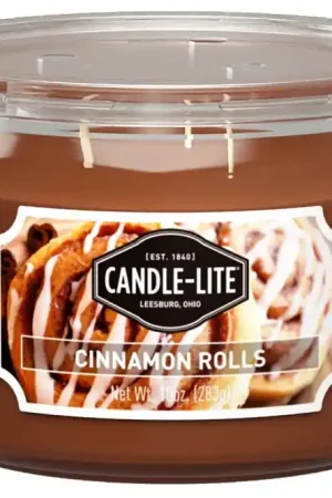 Candle-Lite 1879549 Scented Candle, 4.09 in x 4.09 in x 2.94 in Dimensons, Cinnamon Pecan Swirl Fragrance, Pack of 4 Trusted Brand