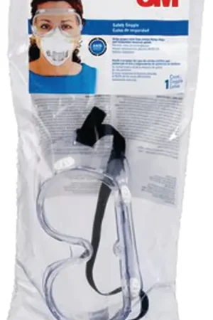 3M 91252-8002S Chemical Splash Goggles, Impact Lens, Polycarbonate Lens, Clear Frame Seasonal Sale