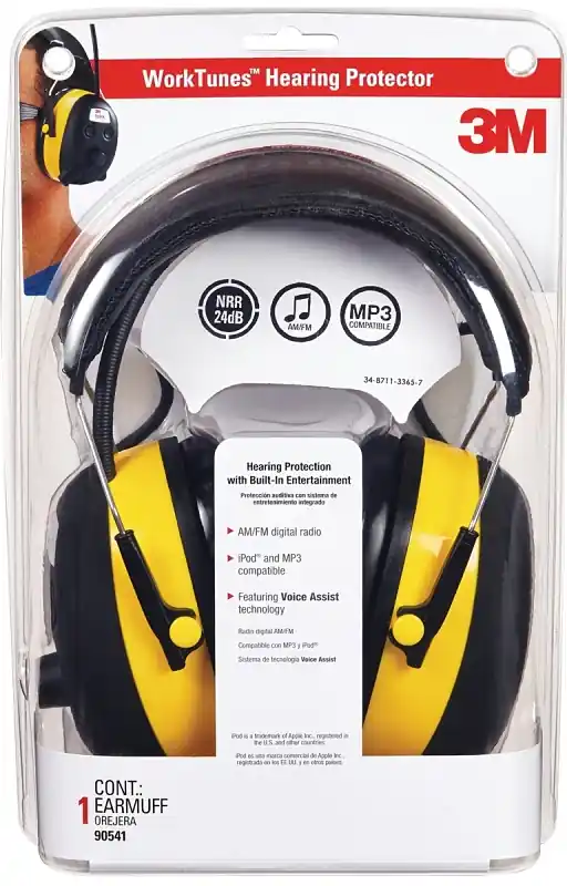 3M 90541 Ear Muffs, 22 dB NRR, Black/Yellow Seasonal Sale