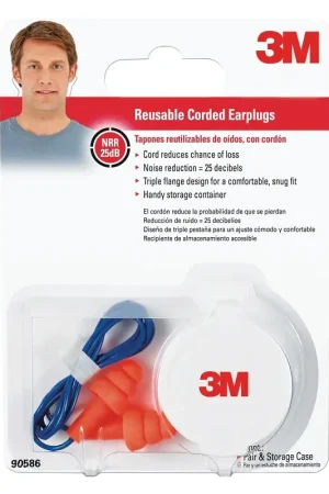 3M 90586-00000 Ear Plugs, 26 dB NRR, Multi-Flange Popular