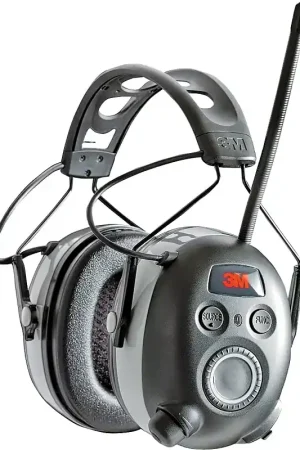 3M Worktunes 7100097024 Wireless Hearing Protector, 24 dB NRR, AM/FM Radio Band, Black/Silver Authentic