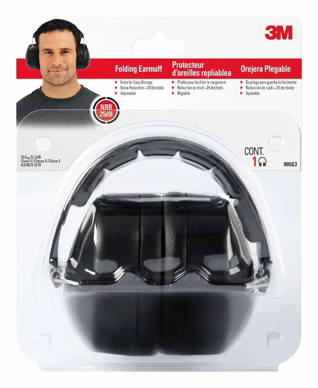 3M 7100117617 Folding Ear Muffs, 25 dB NRR, Black, Plastic Hot Picks