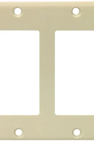 Eaton 2152 Series 2152V-BOX Decorative Wallplate, 4-1/2 in L, 4.56 in W, 2-Gang, Thermoset, Ivory, High-Gloss Clearance