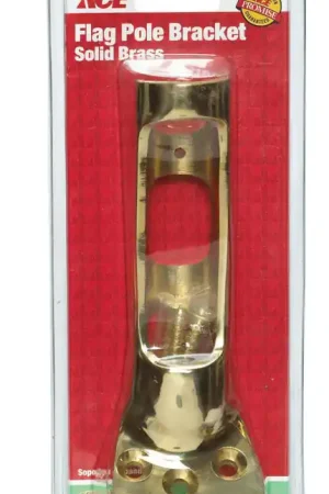 Ace 9 in. L Solid Brass Flag Pole Bracket Bright Limited Offer