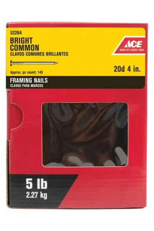 Ace 20D 4 in. Common Bright Steel Nail Round Head 5 lb Mega Sale