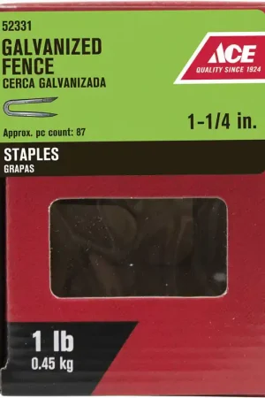 Ace 0.25 in. W X 1-1/4 in. L Galvanized Steel Fence Staples 1 lb Premium
