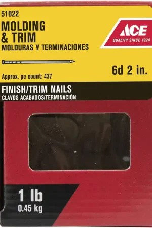 Ace 6D 2 in. Finishing Black Coating Steel Nail Brad Head 1 lb Mega Sale