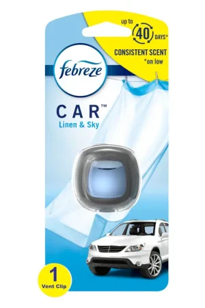 Febreze Car Linen and Sky Scent Car Air Freshener 0.06 oz Liquid, Pack of 8 Price Drop