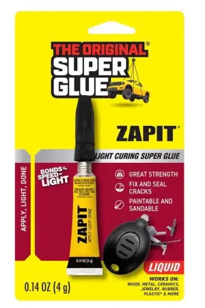 The Original Super Glue Zap It High Strength Light Cure Super Glue 0.14 oz Best Seller