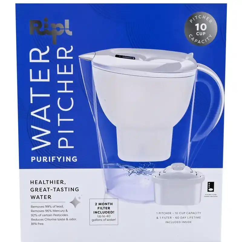 Ripl 10 cups Clear Water Filter Pitcher Exclusive Offer