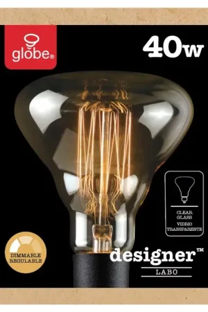 Globe Electric Designer Labo 40 W G40 Decorative Incandescent Bulb E26 (Medium) Amber 1 pk Clearance