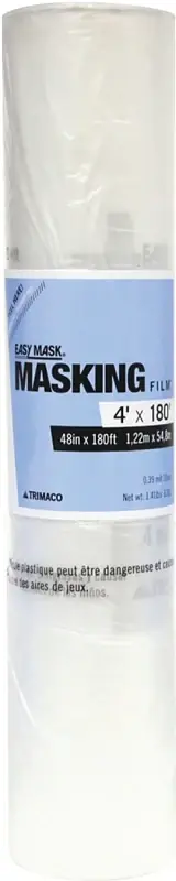 Trimaco 64880 Masking Film, 180 ft L, 48 in W, 0.4 mil Thick, Pack of 12 Hot Deal