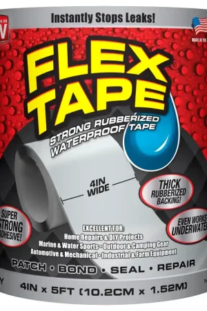 Flex Seal TFSGRYR0405 Repair Tape, 5 ft L, 4 in W, Gray Limited Time