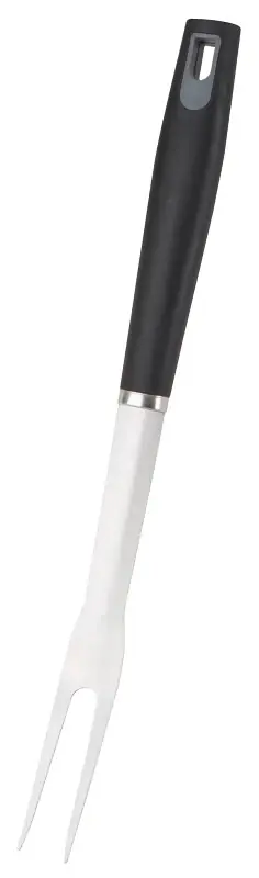 Omaha BBQ-22779-02 BBQ Fork, 1.5 mm, Stainless Steel Blade, Stainless Steel, Plastic Handle, Straight Handle, 16 in OAL Genuine