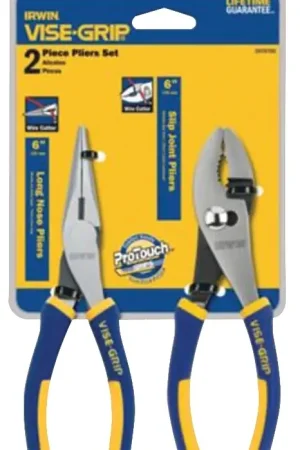 Irwin 2078702 Plier Set, Includes: (1) 6 in Slip Joint Pliers and (1) 6 in Traditional Pliers, Nickel Chromium Steel Special Offer