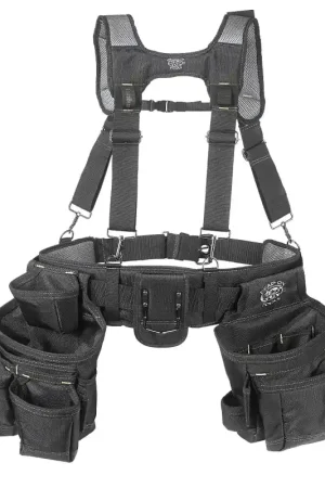 Save Now Dead On HDP400945 Carpenter's Suspension Rig, 52 in Waist, Poly Fabric, Black, 18-Pocket