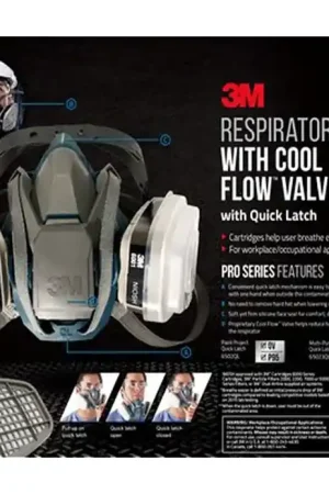 3M Cool Flow Pro 65023QLHA1C-PS Multi-Purpose Respirator, Combination Cartridge, Gray Place Order