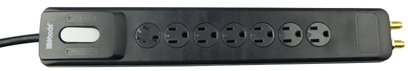 Weekend Sale Woods 41627 Surge Protector Strip, 120 V, 15 A, 7 -Outlet, 2480 J Energy, Black