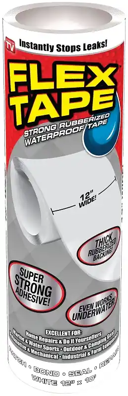 Flex Tape TFSWHTR1210 Tape, 10 ft L, Rubber Backing, 12 in W Hassle-Free Returns