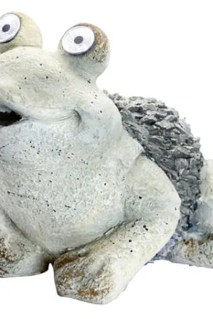 Fan Favorite Alpine Gray Polyresin 12 in. H Frog Statue