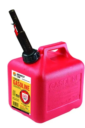 Midwest Can Quick Flow Spout Plastic Gas Can 2 gal, Pack of 6 In Demand