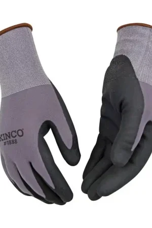 Brand New Kinco Men's Indoor/Outdoor Palm Gloves Black/Gray M 1 pair