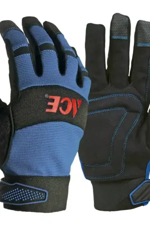 Ace L Leather Palm Winter Blue Gloves Limited Offer